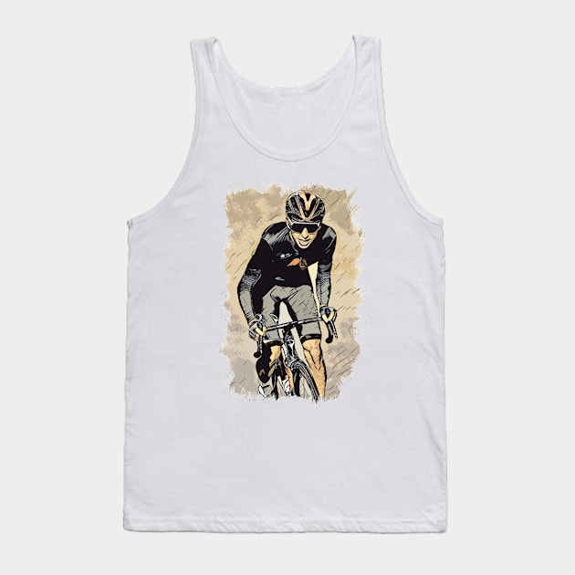 The Cyclist / Abstract fan art / Cycling heroes series #05 Tank Top by Naumovski